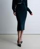 Ledeoli Line Cable Knit Midi Skirt [Black]