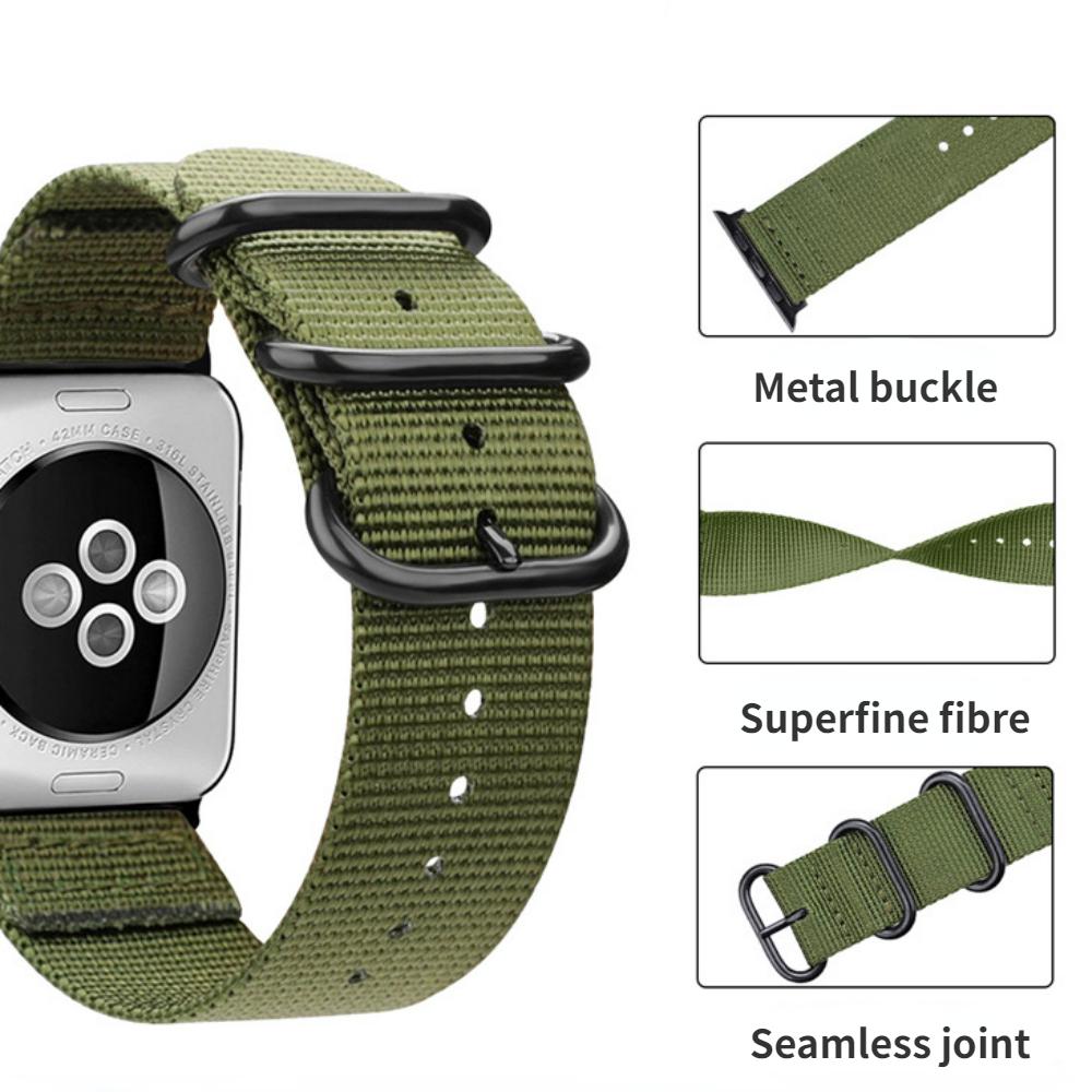 Nylon Strap for Apple Watch Ultra 2/3 49mm Band 46mm 42mm 45mm 41 44 40mm Canvas Bracelet iWatch Series 11 10 9 8 7 6 5 SE Belt