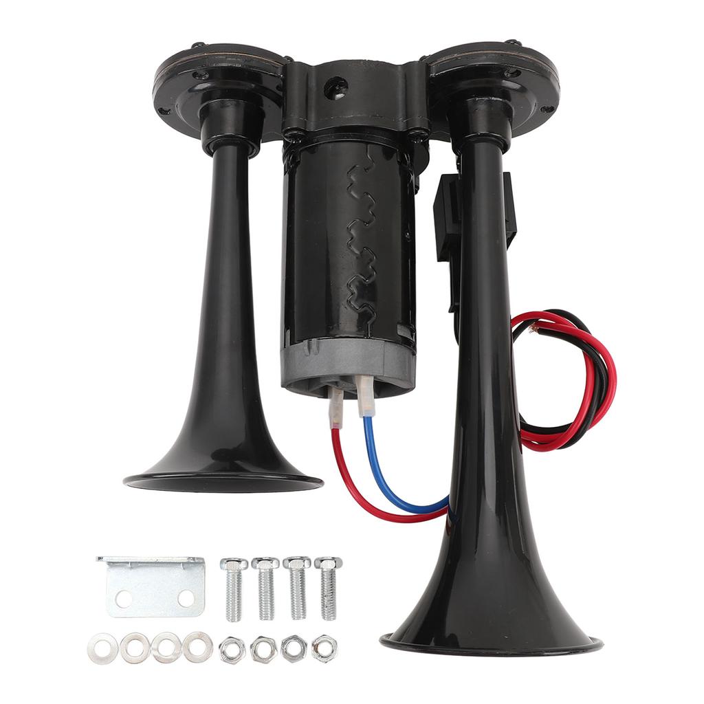 DC24V 130dB Dual Trumpet Horn Loud Sound Sturdy Easy Installation Dual Trumpet Air Horn for Truck Car Train Van Yacht