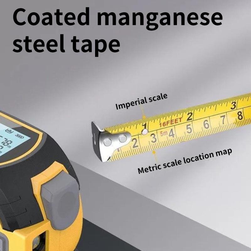 Tape Measure Digital Rangefinder High Precise with Steel Tape for Construction Builders Accurate Indoor and Outdoor Use