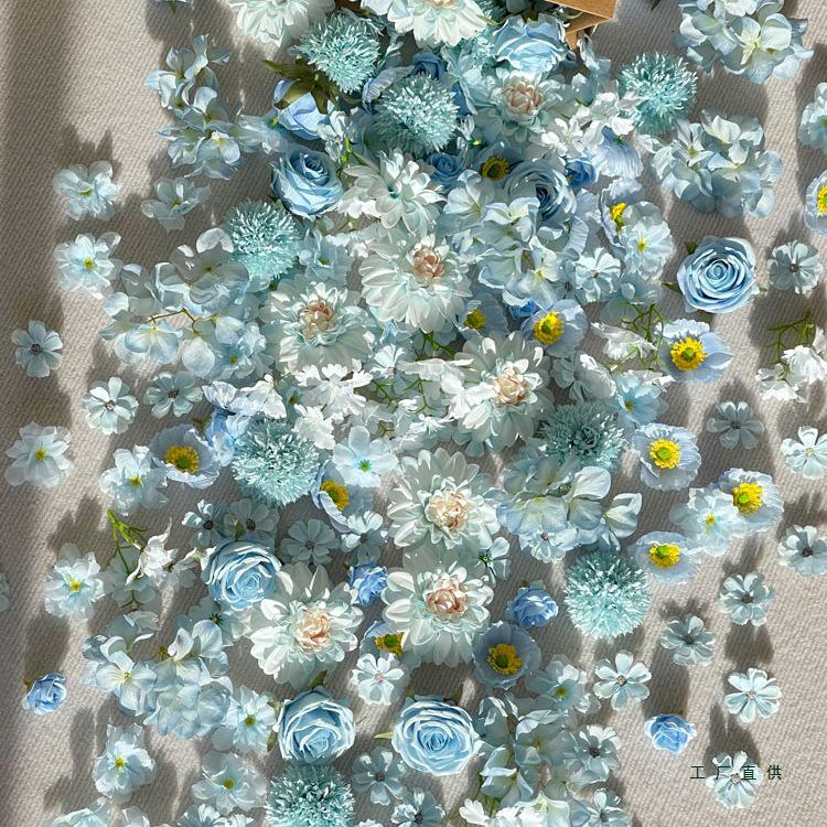 Blue Series Mix & Match DIY Handcrafted Small Flower Heads for Hairpins, Headdress, Wreath, and Flower Wall Decoration