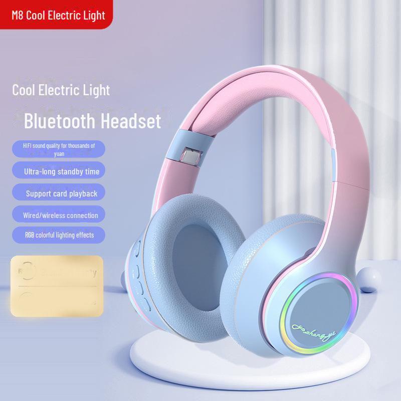 

Модные градиентные наушники-кошачьи ушки с беспроводным Bluetooth и глубокими басами