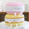 Plush Biscuits Soft Bear Cushion With Macaron Motif For Kids Bed Decor Play And