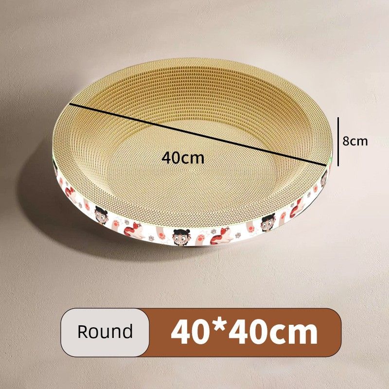 

Когтеточка для кошек, домик для кошек, интегрированная, износостойкая, не крошащаяся, из гофрированного картона, игрушка для стачивания когтей, круглая когтеточка для кошек, товары для питомцев Cat scratch plate round 40*40*8cm