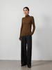 Early Autumn Cashmere & Mulberry Silk High-Neck Slim Fit Knitted Sweater for Women