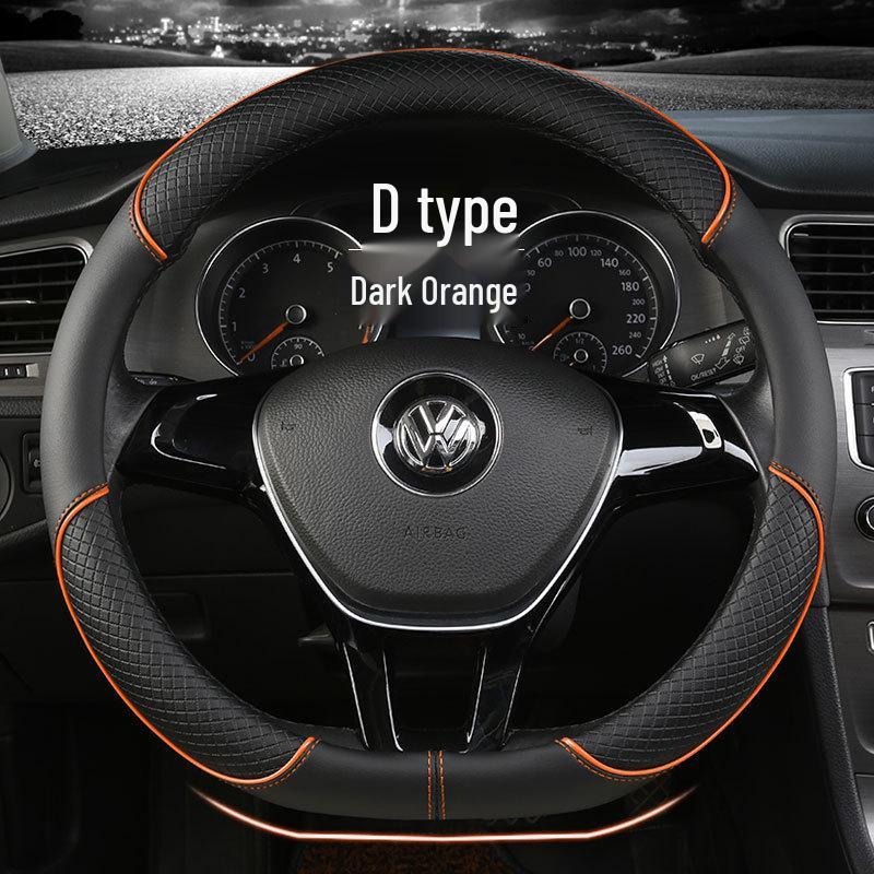 Four Seasons Wear-Resistant Universal Leather Steering Wheel Cover