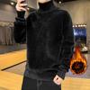 Imitation Mink Fur Sweatwear Mens Anti-pilling High Quality Knitted Turtleneck Sweater Slim Fit Long Sleeve Pullover Solid Color Trend Men Clothing