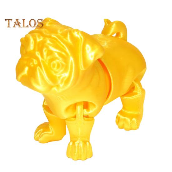 

3D-печатная модель собаки, коллекционная игрушка-фиджет, украшение для щенка с подвижными суставами, гибкая игрушка для снятия стресса в виде мопса для стола руководителя E