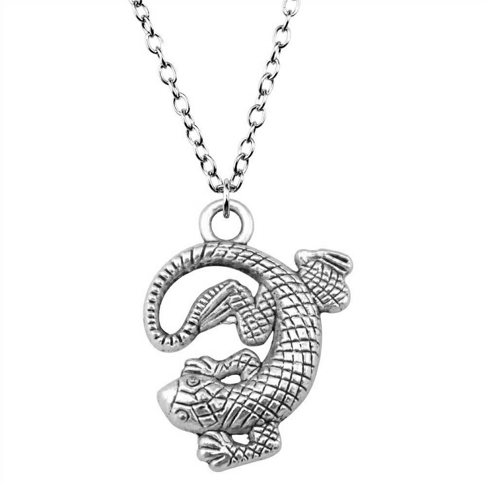 Chinese Dragon Pendant Necklace Mythical Creature Lucky Charm Jewelry 45cm or 70cm Long Chain
