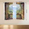 2pcs- Realistic Fresh Garden Printed Curtains   Pole Bag Curtains 42*84   Bedroom   Living Room   Home Room Decoration