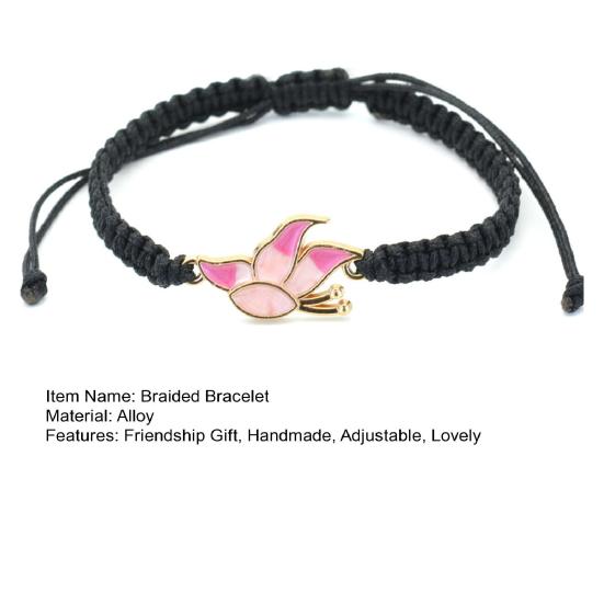 Bow Braided String Bracelet Adjustable String Rope Bracelet Handmade Friendship Gift Butterfly Cheerleader Wristlet for Friends Cheer Dance Team
