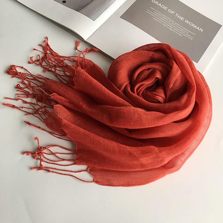 South Korea Dongdaemun Light Linen Scarf, Solid Color Sunscreen Scarf, Source