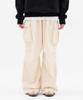 URBANAGE Corduroy Single-Pleat Wide Elastic Banding Parachute Cargo Pants_Ivory