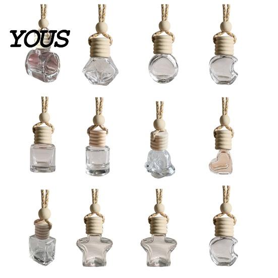 Indoor Aromatic Hanging Decor Car Perfume Bottle Pendant, Creative Air Freshener Diffuser Essential Oil for Vehicle, Portable Holder, Interior