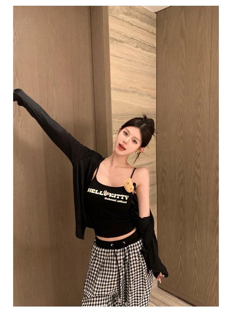 Amerikanisches Retro-Damen-Schlankheits-Süßes Buchstaben-Camisole