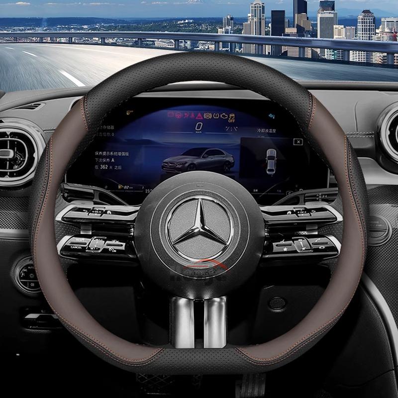 Ādas automašīnas stūres rata pārvalks Mercedes