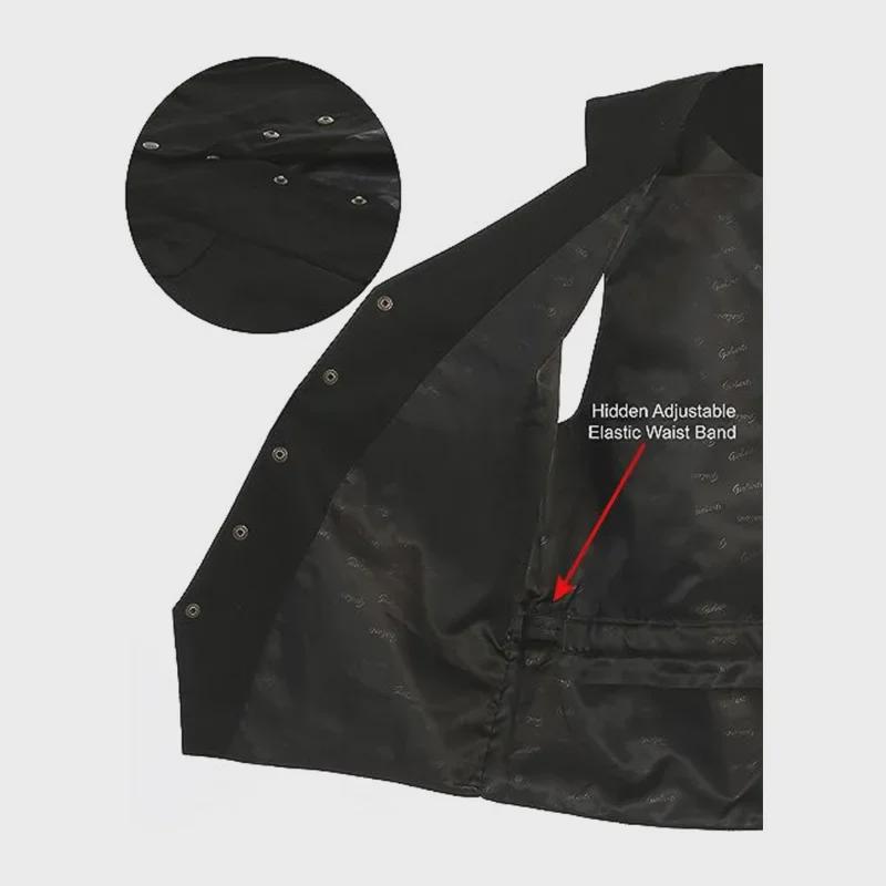 Vestă de costum retro cu gât în V, slim fit pentru bărbați, pentru ținută casual și formală