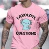 Cute Axolotl Anime T-Shirt for Men Clothing Manga Graphic Tees Funny Tshirts Short Sleeve Clothing Axolotl Cartoon Unisex Shirts