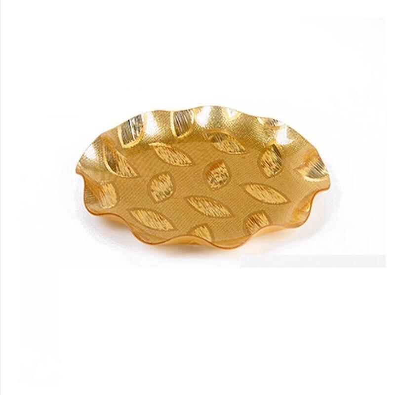 Homeglen Acrylic Golden Leaf Snack Plate Set