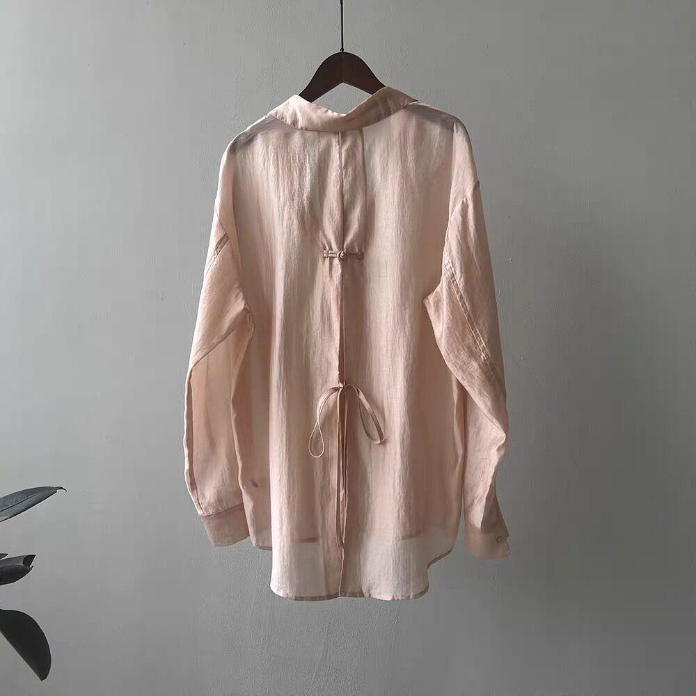 

Women s Lightweight Tencel Sun Protection Jacket - 2025 Summer Frog Button Long Sleeve with Back Slit Extra Extra Small розовый