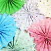 12 Inches Stamping Flower Fan With Golden Dot Fold Paper For Wedding Party Backdrop Shopwindow Hanging Ornaments Decoration Supplies