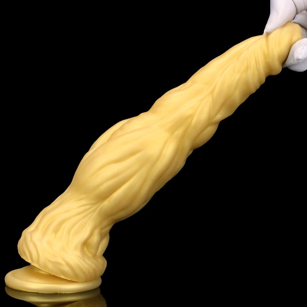 Zlatá silikonová měkká masturbační hůl Sexuální hračky simulační dildo Pussy Erotic Appliances