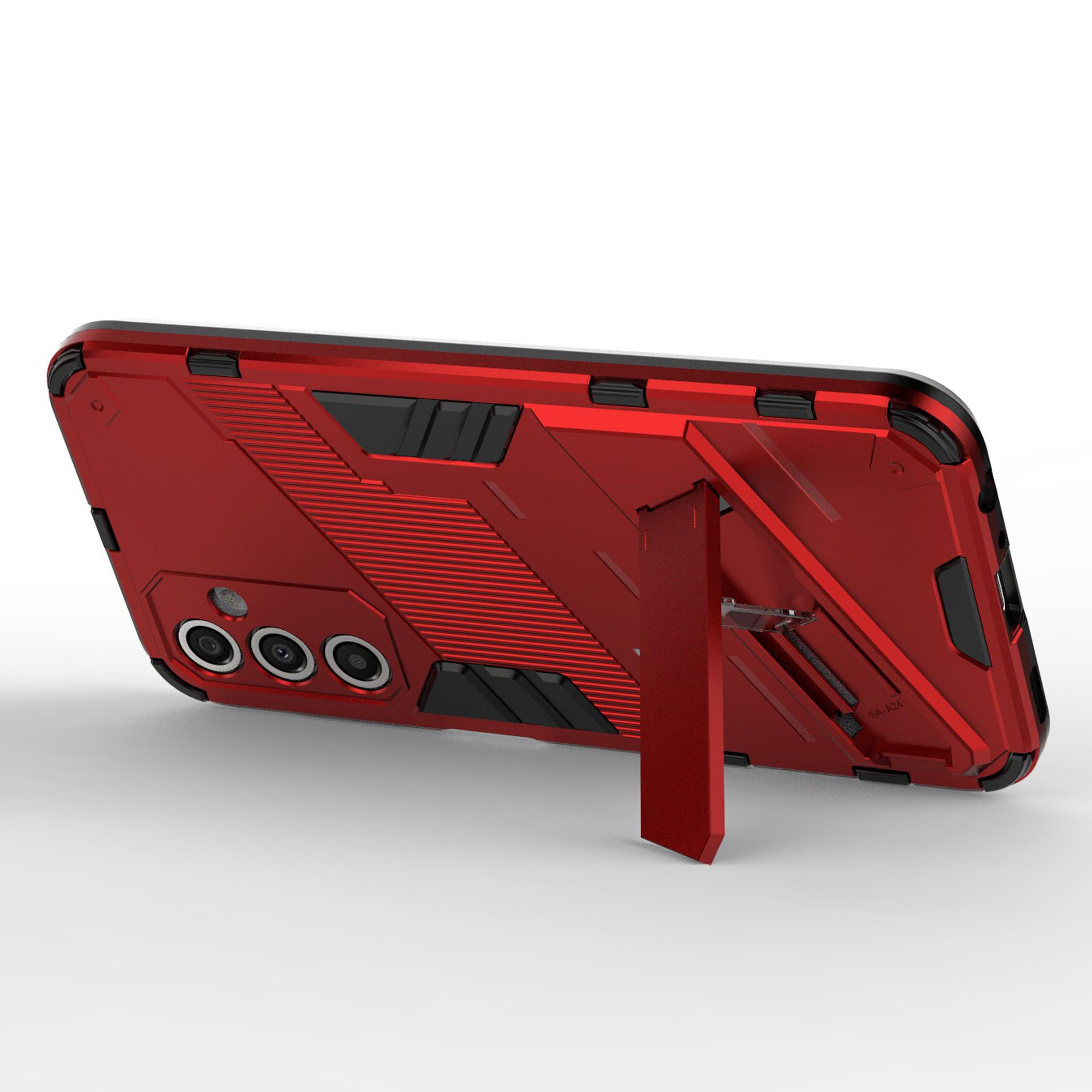 

Anti-Scratch Phone Case for Samsung Galaxy A24 4G (162.1 x 77.6 x 8.3mm) Kickstand TPU+PC Protective Cell Phone Cover Red