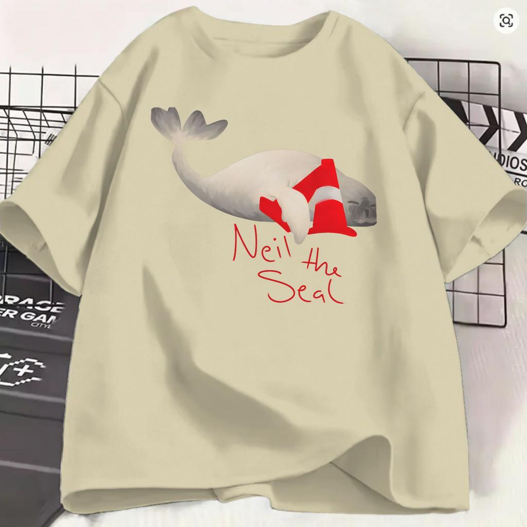 Oversized T Shirt Summer Neil The Seal Popular Tshirts Cotton Tshirt For Unisex Y2k Retro Loose Short Sleeve Tees
