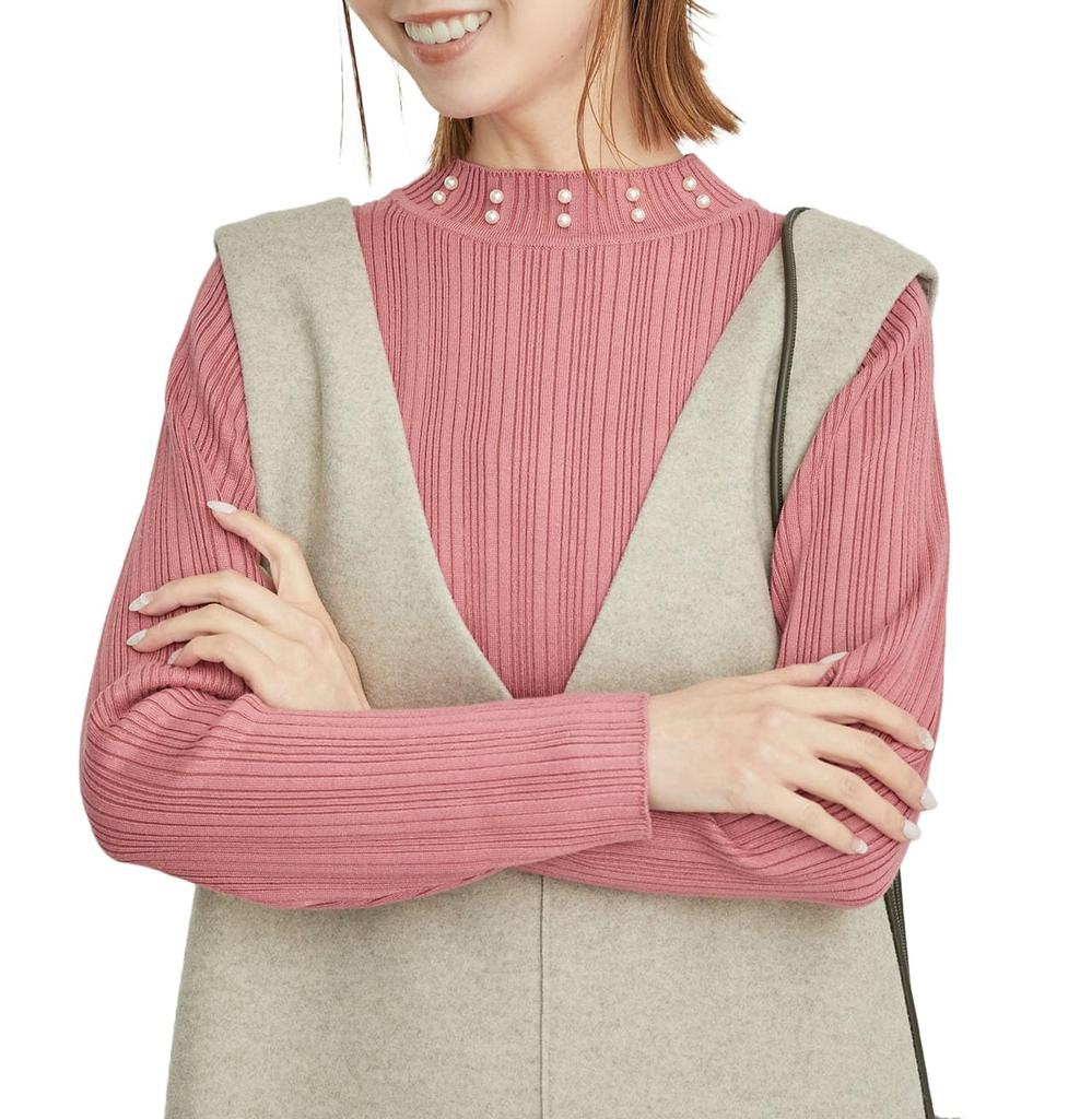 ROPE PICNIC Pearl Knit Pullover Pink 38 Women's Sweater, (63)