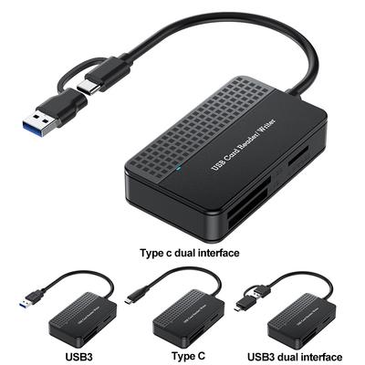 USB 3.0 Type C USB Card Reader 4 In 1 Flash Card Adapter 5Gbps Memory Card Writer 20cm Cable SD TF CF MS