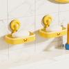 Wall Mounted Suction Cup Soap Box Plastic Soap Container Tray Creative Soap Storage Rack  Kitchen