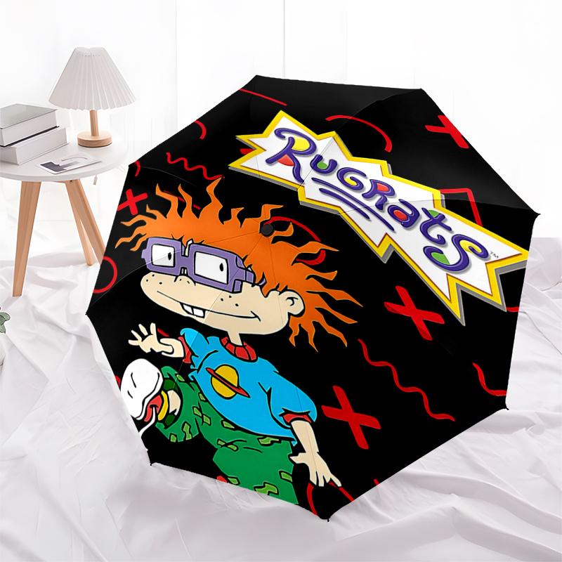 

Rugrats Inspired Automatic Opening/Closing Umbrella Portable 3 Fold Design with 8 Bone Steel Frame,Perfect for Fans,Travelers,and Daily