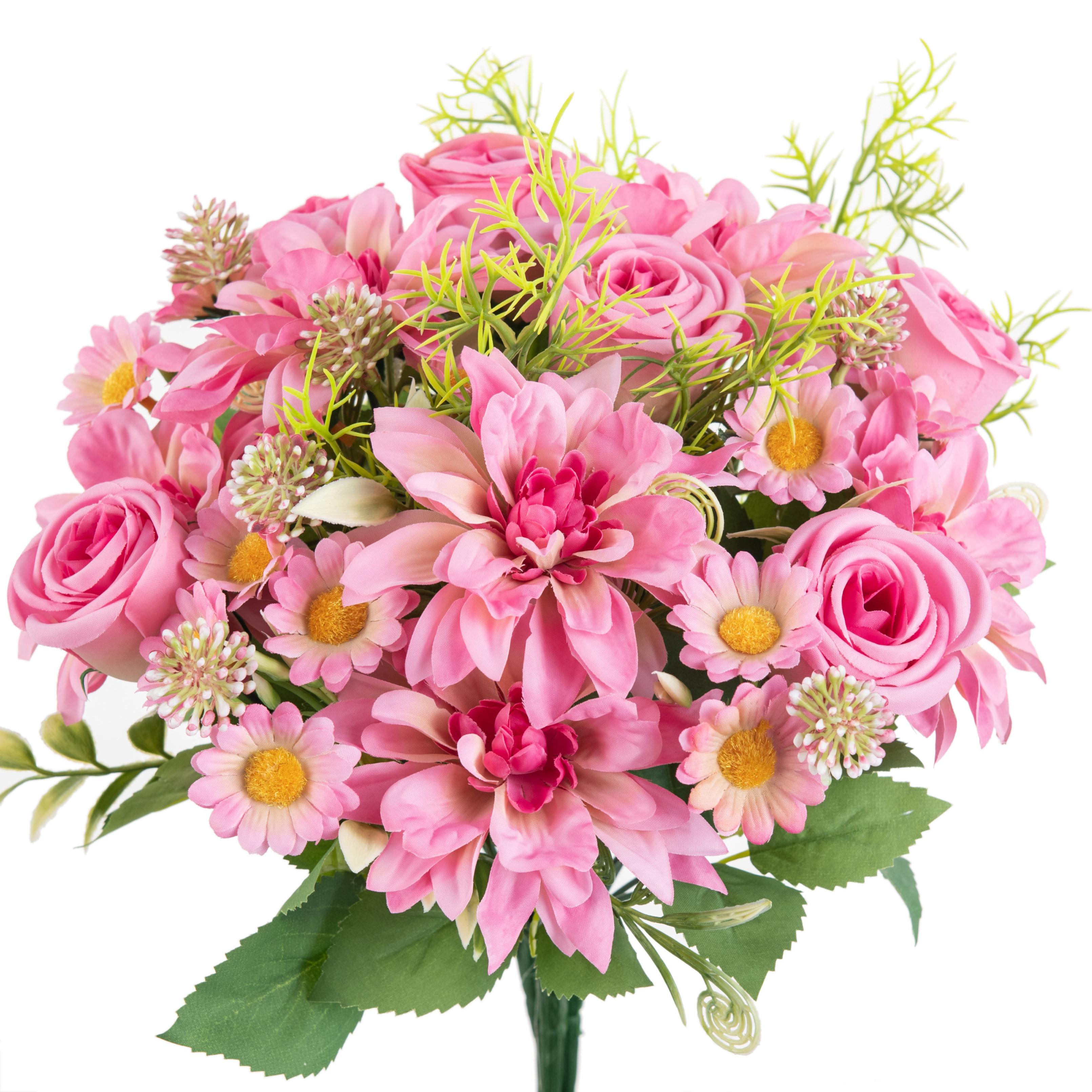 

Silk Artificial Flowers Dahlia Rose Wreath Home Room Bridal Bouquet Festival Decoration Wedding Hot sales Diy Gifts High Quality 1pc