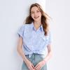 BETU Women's Printed Striped Short-Sleeve Shirt