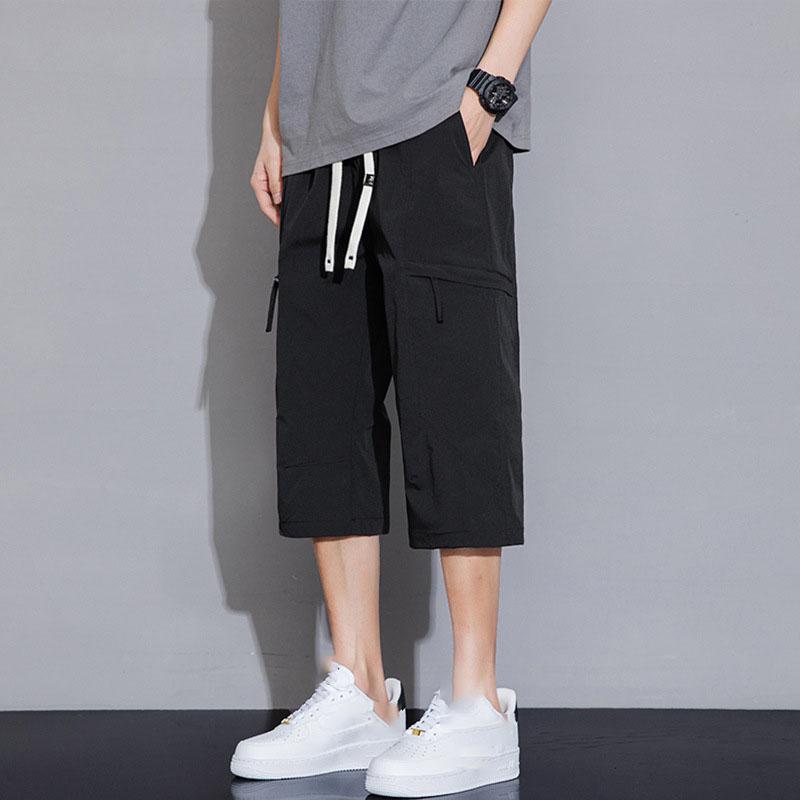 Working Cropped Pants Men's Summer Ice Silk Thin Casual Loose Sports Shorts Bermudas Cargo Mens Shorts