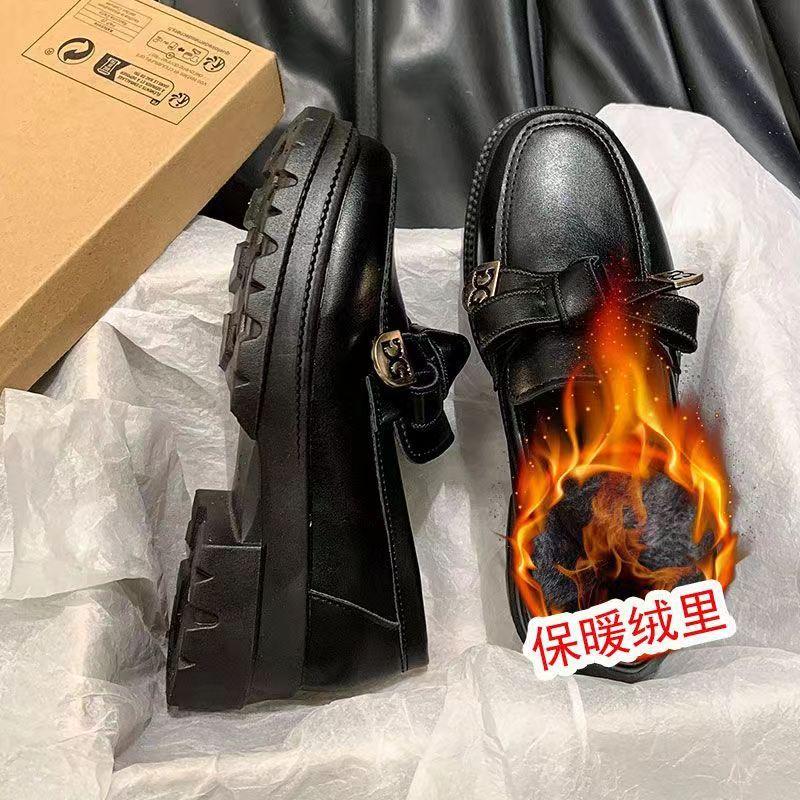 French small fragrant style loafer single shoes women's 2025 spring and autumn new thick-soled British style jk small leather shoes black women's shoe