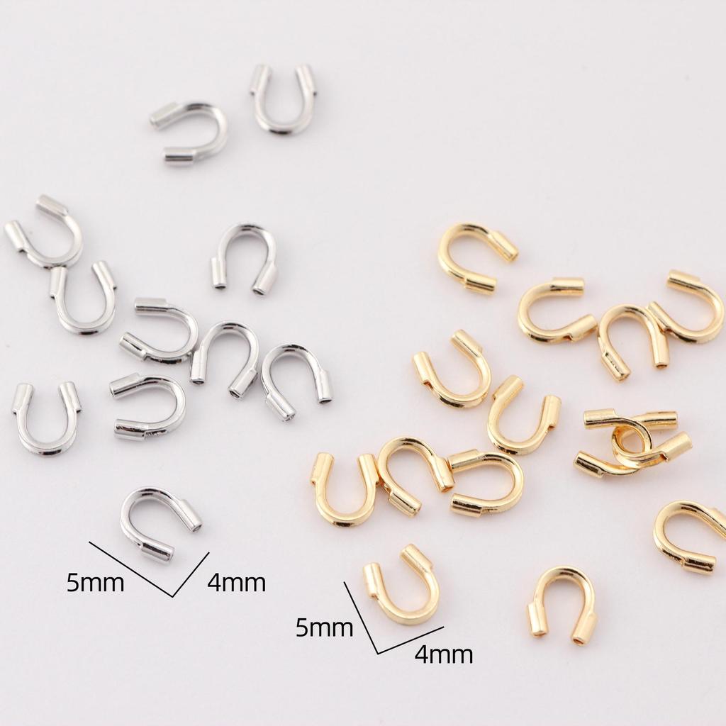 Silver U-Shaped Horseshoe Buckle Wire Protector for DIY Beading