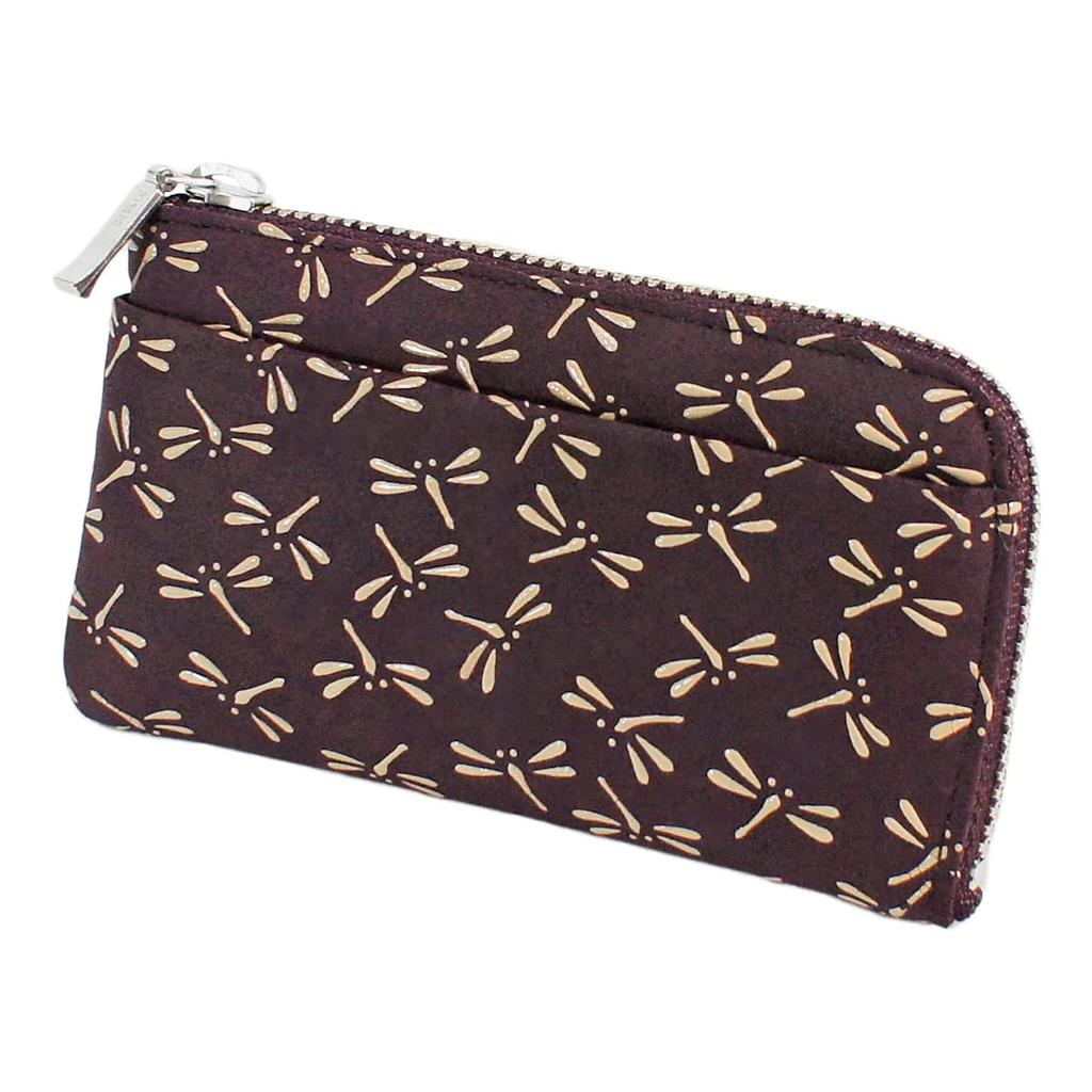 Indenya Inden Coin Purse F Coin Purse 05 Deerskin Purple X White Lacquer Dragonfly Pattern 1005-16-008