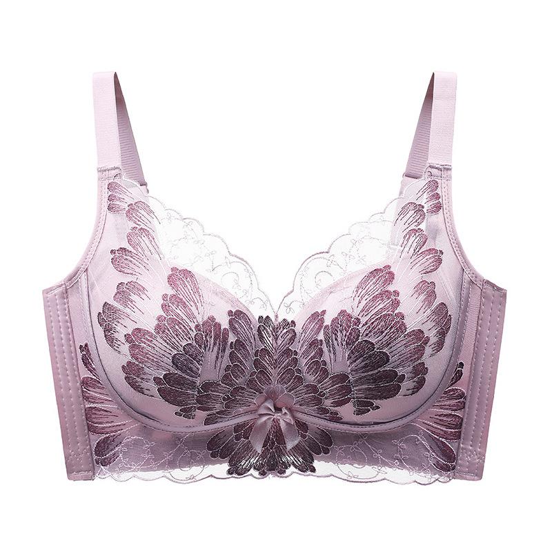 

Поддерживающий бюстгальтер женский регулируемый бюстгальтер против провисания сексуальный кружевной бюстгальтер большого размера 40/90B фиолетовый