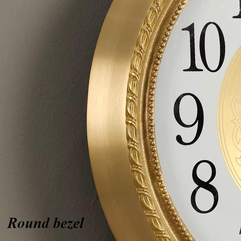 Brass Wall Clock Living Room Fashion Light Luxury Wall Watch Luxury Bedroom Silent Swing Clocks Entrance Decoration Ornaments