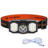 LED Headlamp 3 Mode USB Rechargeable Head-mounted Flashlight 18650 Battery Led Searchlight Waterproof Night Fishing Lamp
