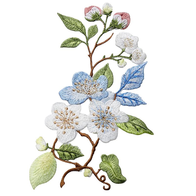 1Pcs Jacket Jeans Craft Accessories Flower Embroidery Patch Iron On Elegant Patches For Clothes Bags DIY Embroidered Stickers