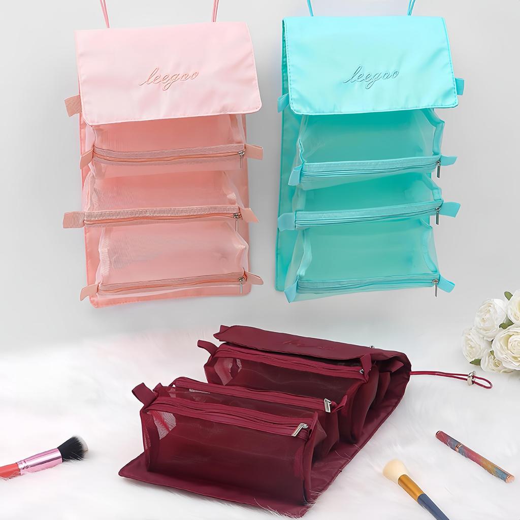 Detachable Makeup Bag Simple Women's Foldable Travel Cosmetic Storage Organizer Wash Bag Toiletry Bag