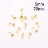 20 100 pcs PVD Never Fade Stainless Steel Earrings Settings With Earring Backs 4 5 6 8 mm Cabochon Base For Diy Jewelry Making