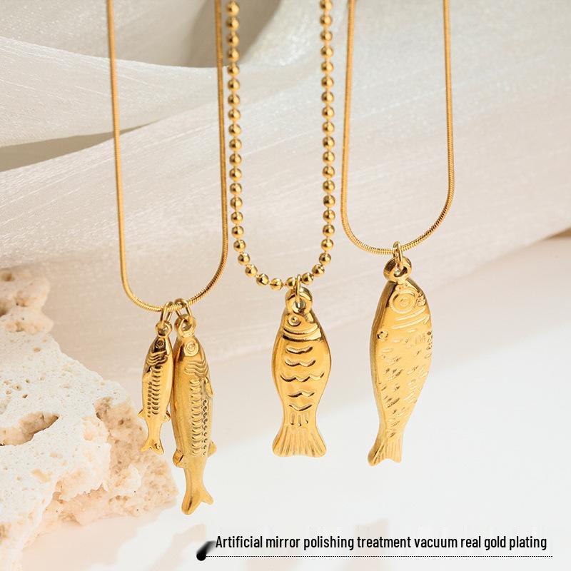 Bestseller Edelstahl Fisch Anhänger Halskette für Damen - Trendy, Modisch und Exquisite Schlüsselbein Kette