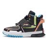 Li Ning Youth  Unrestrained Comfortable Casual High-Top Running Shoes Kids Running Shoes Black YKCR172-12