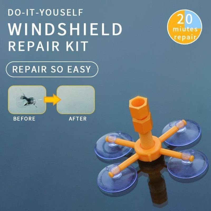 Car Glass Repair Kit With Uv Curing Light For Crack Fixing And Diy Restoration