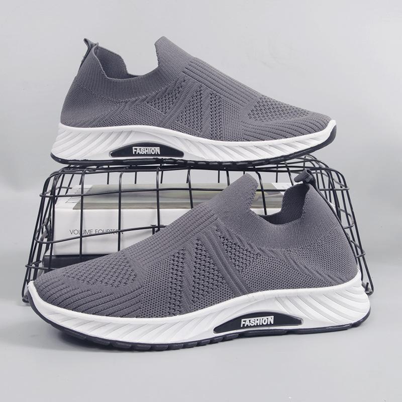 Men's Casual Walking Shoes Lightweight Breathable Knitted Mesh Running Shoes Slip On Tennis Sneakers Comfortable Gym Athletic Workout Shoes for Men