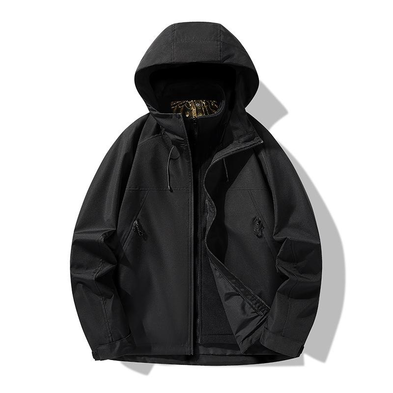 Куртка Soft Shell Три в одном Спортивная куртка для пары Путешествия Альпинизм Костюм M чёрный