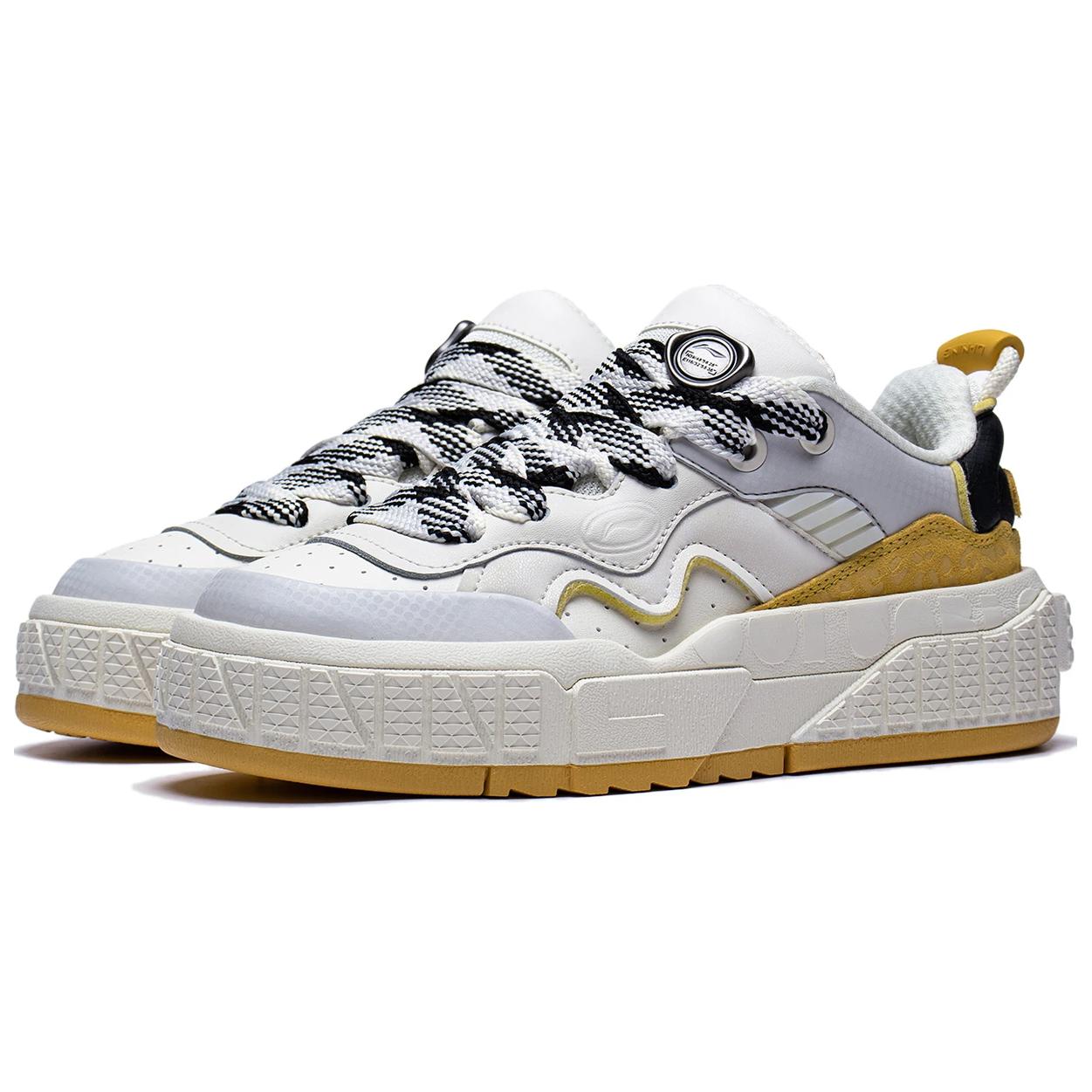 

Новые LiNing 001 UNBLOCK 001 Износостойкие и Легкие Низкие Кеды для Скейтборда Женские Бело-Золотистые AGCT096-2 35.5